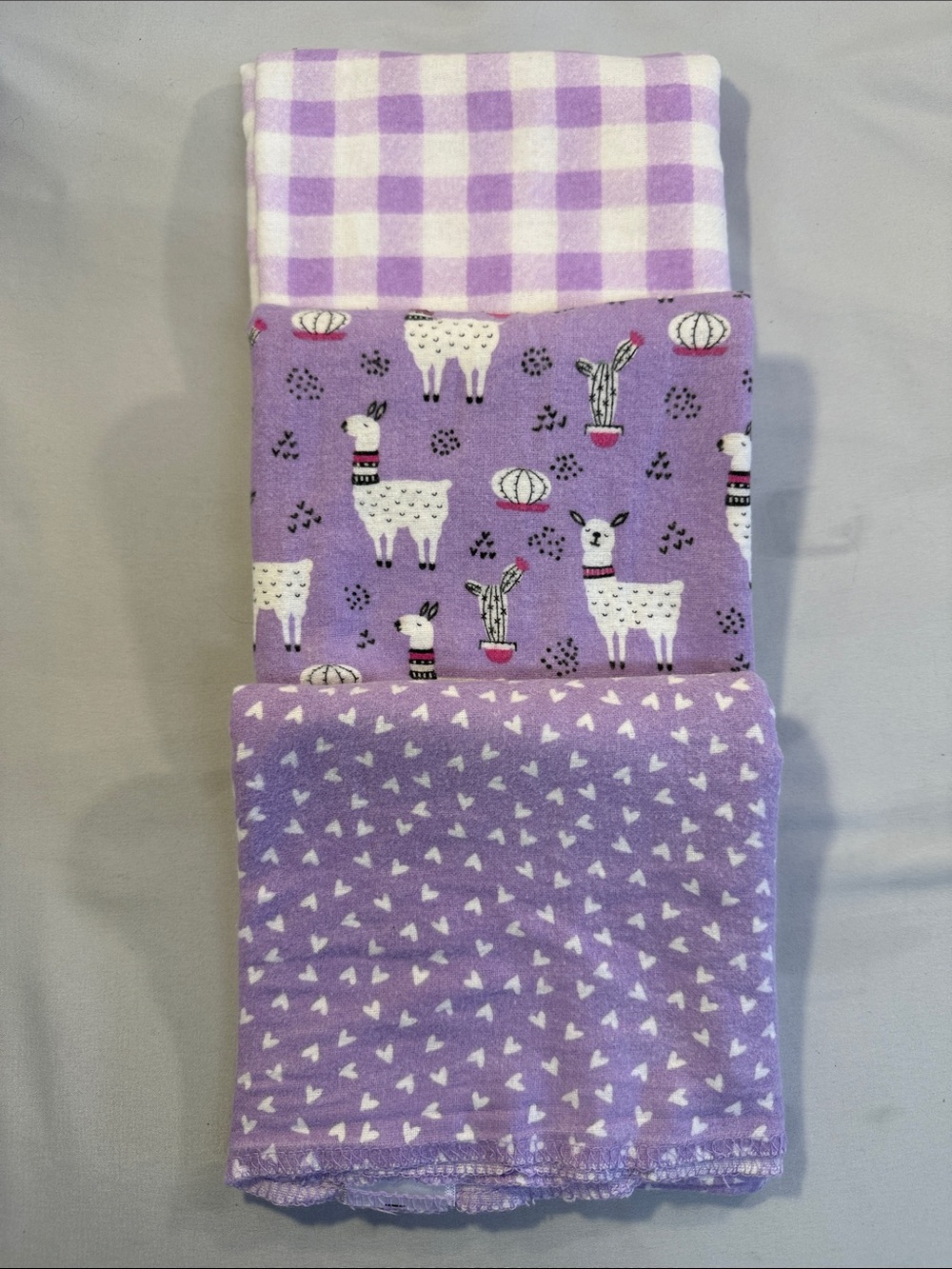 Purple fleece receiving blanket Set
